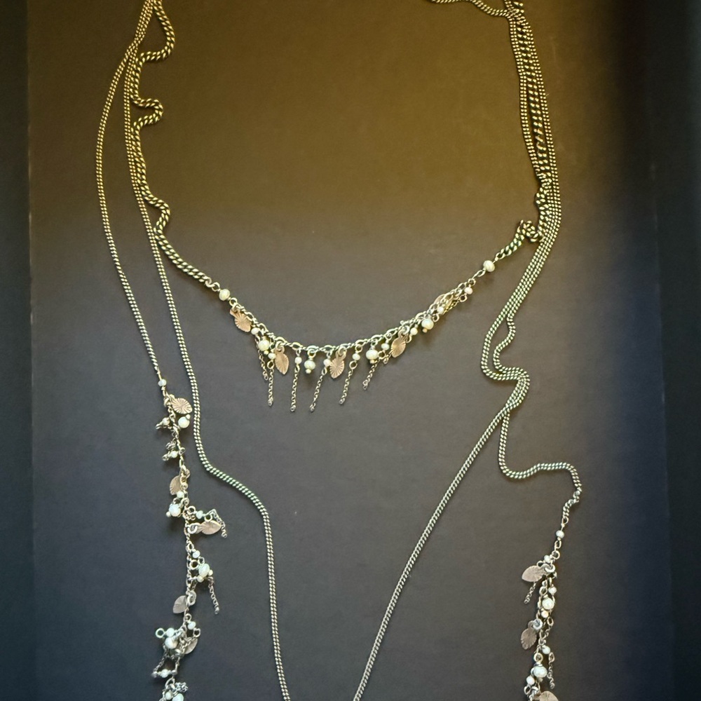 Silver Sparkling Necklace with Delicate Charms